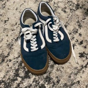 RARE VANS - Deep teal suede sneakers with brown soles size 8 women’s